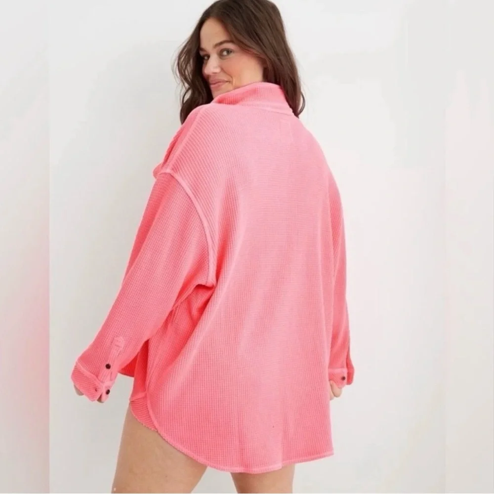 NWT Aerie Lumber Jane Waffle Shirt - Picture 2 of 2